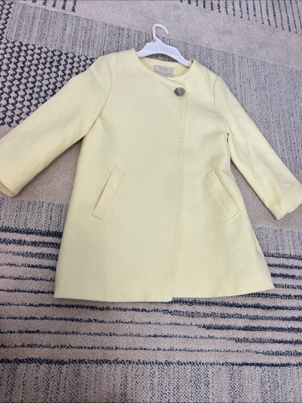 Zara Girls' Light Yellow A-Line blazer